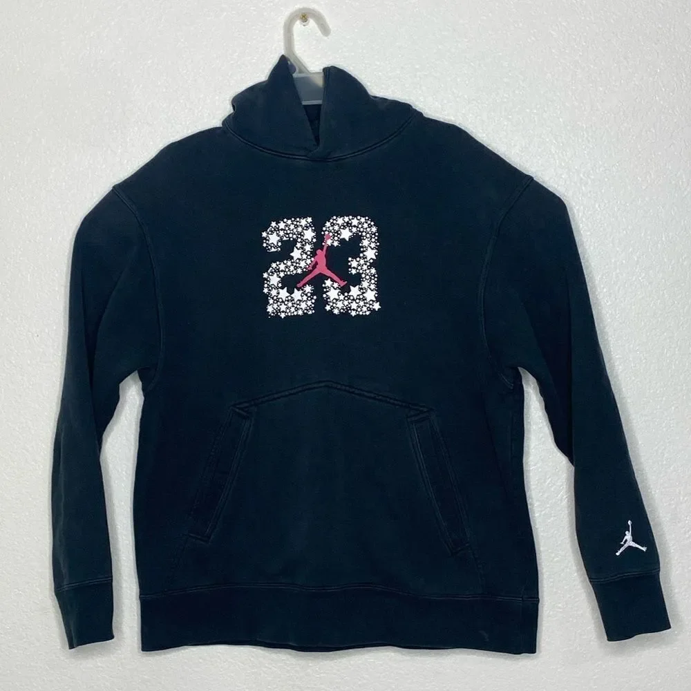 JORDAN Men’s Black Thick Pullover Hoodie Size L